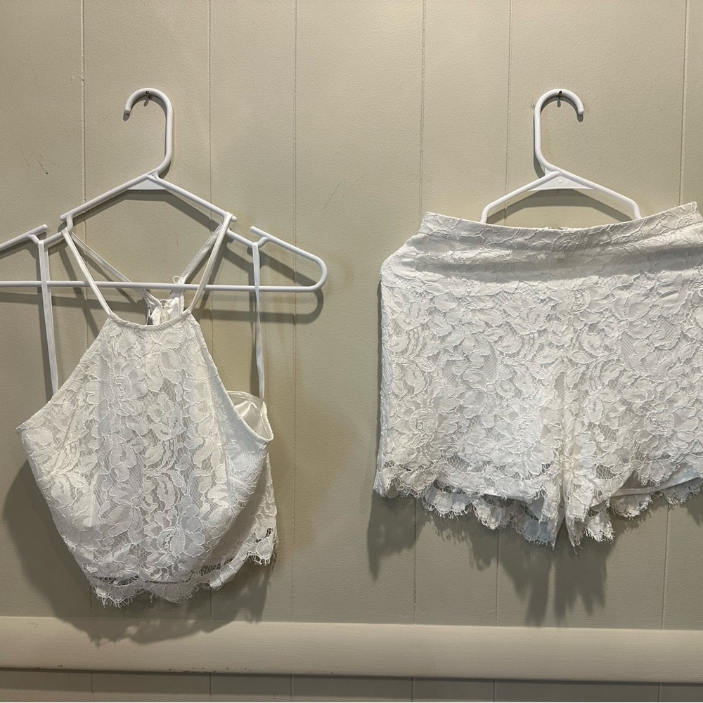 Bebe Ivory Lace Ensemble